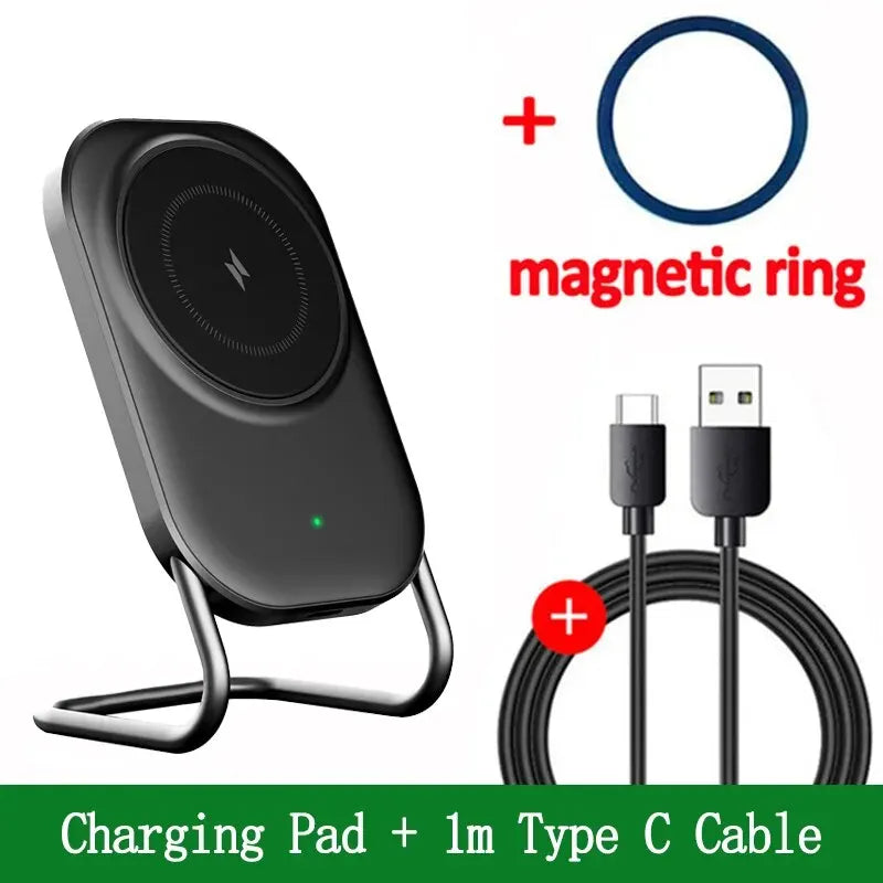 Magnetic Wireless Charger Stand Fast Charging Pad for iPhone 15 14 13 12 Pro with Dock Station