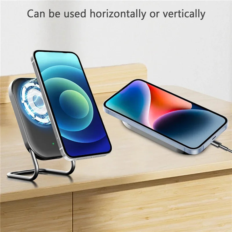 Magnetic Wireless Charger Stand Fast Charging Pad for iPhone 15 14 13 12 Pro with Dock Station