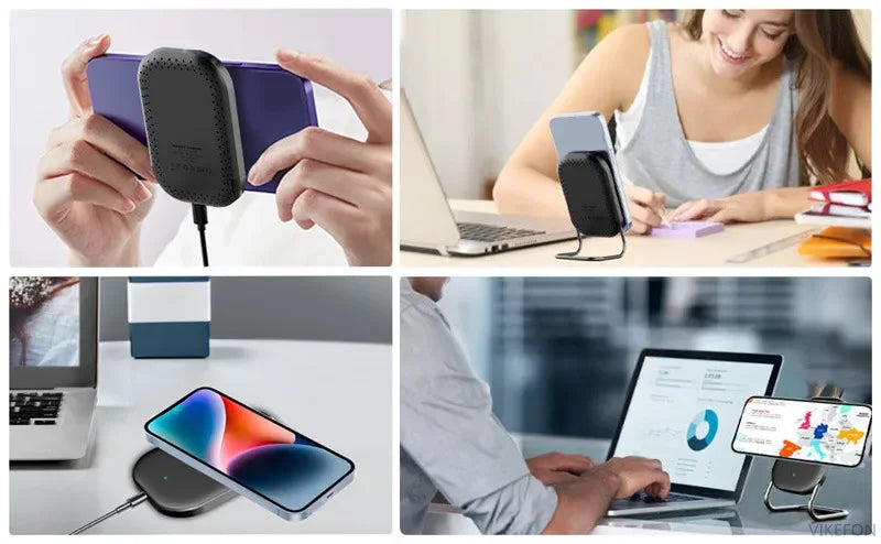 Magnetic Wireless Charger Stand Fast Charging Pad for iPhone 15 14 13 12 Pro with Dock Station